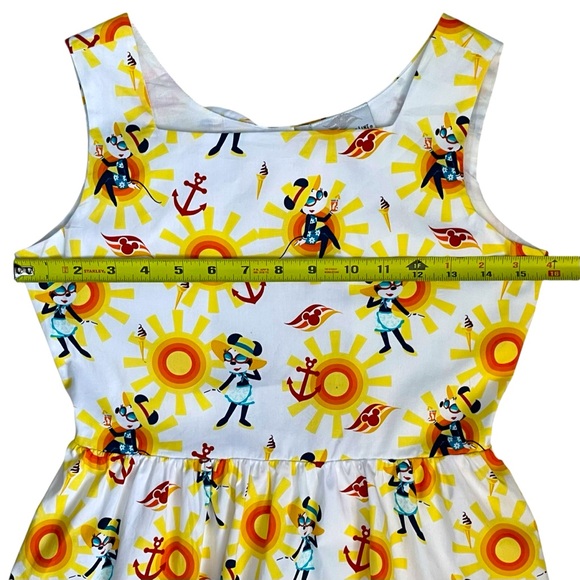 Disney Cruise Line Dress Girls Large White Yellow Sundress Sleeveless Ruffle Bow - Picture 5 of 11